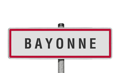BAYONNE panneau entrée d'agglomération, (symbolique) © hkama
