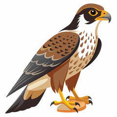Fototapeta premium Photo of a Falcon with two legs flying isolated on a white background