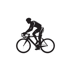 silhouette of a person riding a bike