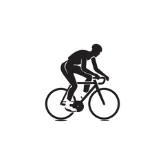 silhouette of a person riding a bike