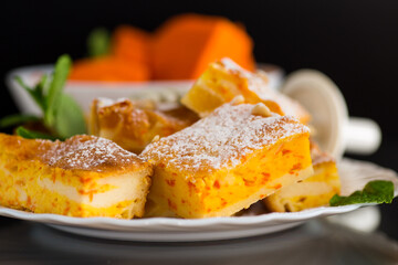 Homemade Cottage Cheese Casserole with Pumpkin