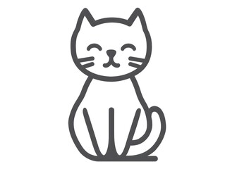 Simple Feline Kitten Cat Line Outline Icon Logo