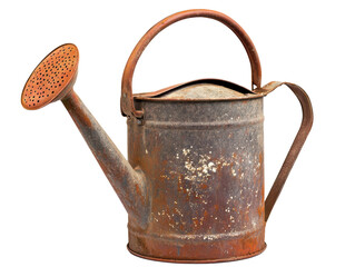 Isolated Rusty Metal Watering Can