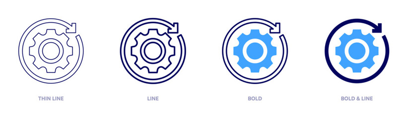 Development manager icon in 4 different styles. Thin Line, Line, Bold, and Bold Line. Duotone style. Editable stroke
