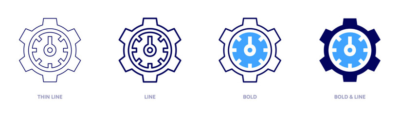 Engineering manager icon in 4 different styles. Thin Line, Line, Bold, and Bold Line. Duotone style. Editable stroke