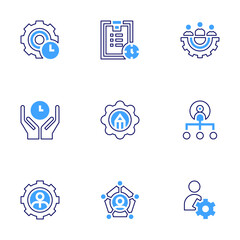 Manager icon set. Bold line style. Duotone colors. Editable stroke. human resources, planning, manager, time management, team management, manage