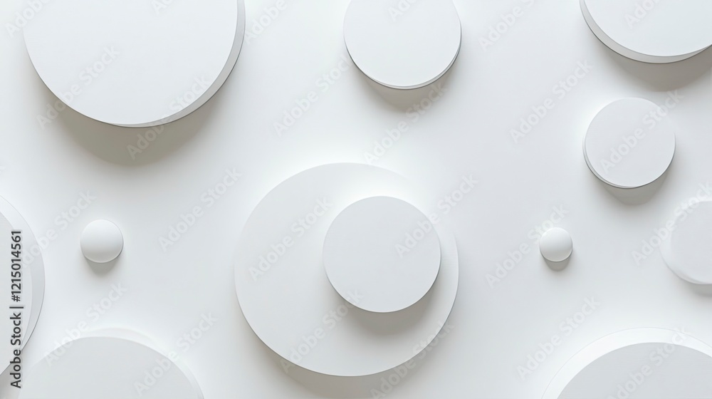 Wall mural white background with simple abstract shapes. vector illustration of a minimalistic white geometric 