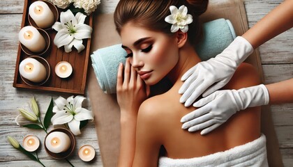 woman relaxing in salon created with generative AI software.