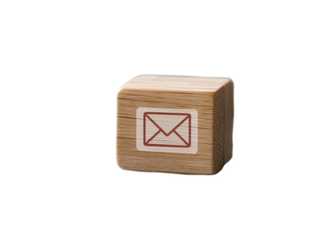 Isolated Wooden Block with Envelope Icon