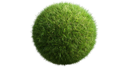 Green Planet Sphere: Lush green grass forms a perfect sphere, symbolizing environmental conservation and the beauty of nature. 