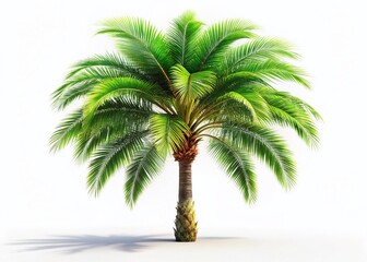 Fototapeta premium Isolated Palm Tree on White: Tropical Vacation Summer Stock Photo