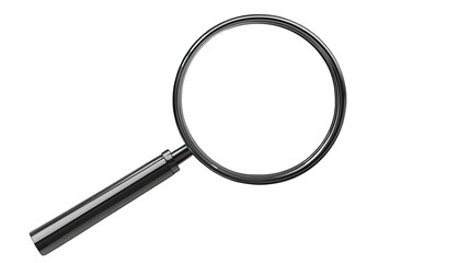 Magnifying Glass: A detailed close-up of a classic magnifying glass, showcasing its smooth, polished surface and the precise craftsmanship of its design.