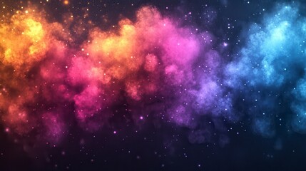 Fototapeta premium Vibrant Cosmic Nebula With Glowing Stars And Colorful Hues