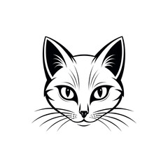 cat logo silhouette vector line art logo design