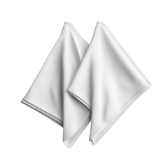 Two white handkerchief mockups isolated on a transparent background png