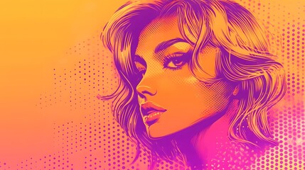 Vibrant Pop Art Style Portrait of a Woman