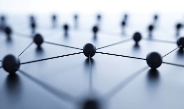 Network connection nodes, abstract, technology, background blur, business