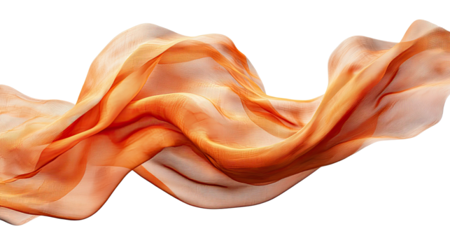 Flowing Amber Fabric: A luxurious, amber-colored fabric flows elegantly, creating a dynamic and sensual wave. The subtle color variations and smooth texture are highlighted against a clean backdrop. 