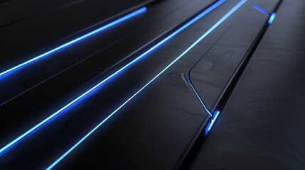 Obraz premium Abstract Blue Lines on Dark Surface