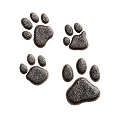Dark Animal Paw Prints on Black Background