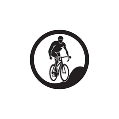 Obraz premium silhouette of a person riding a bike