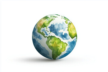 Fototapeta premium Watercolor Painting of the Earth Illustration, Watercolor Earth Globe