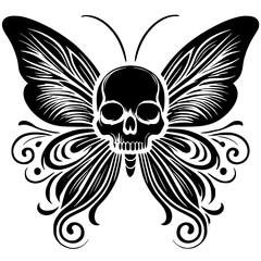 Skull butterfly silhouette