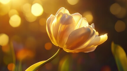 Golden Tulip Illuminated by Sunset