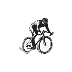 Naklejka premium silhouette of a person riding a bike