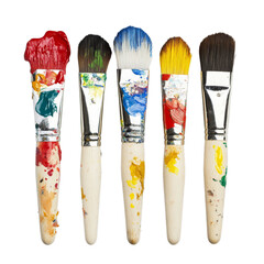 Colorful Paintbrushes with Splatter