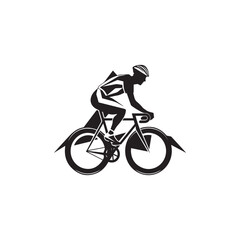 silhouette of a person riding a bike