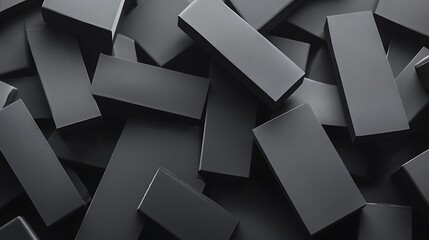 Abstract Black Rectangular Boxes Composition