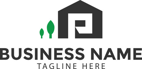 letter P creative logo design, letter p construction and real estate logo vector