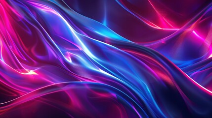 Obraz premium Abstract Liquid Flow, Neon Hues, Dynamic Wallpaper