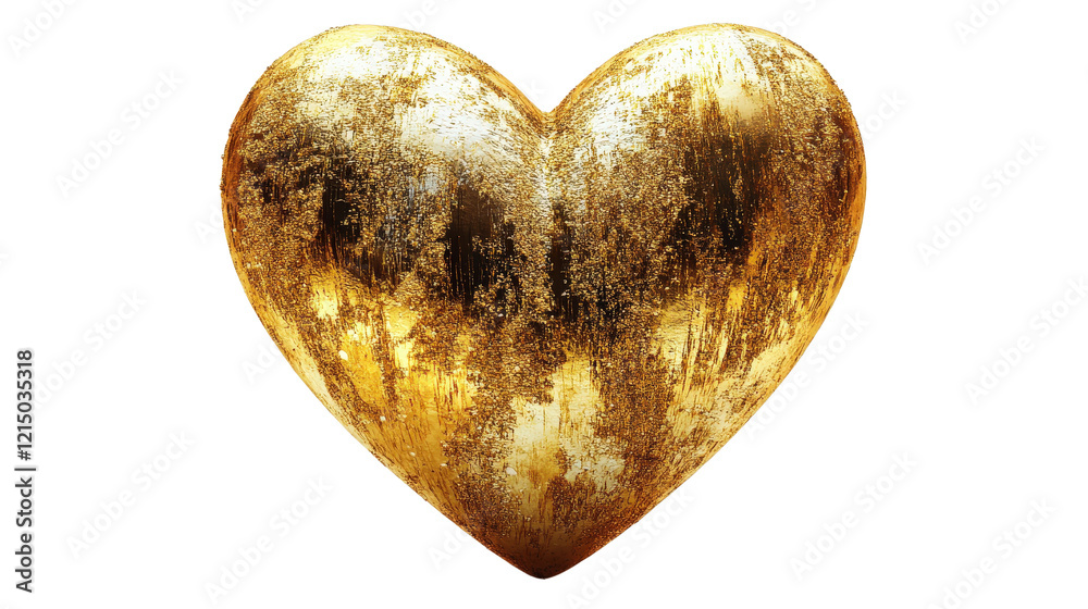 Poster gold heart shape on a solid black background creating a simple elegant design for various uses isola