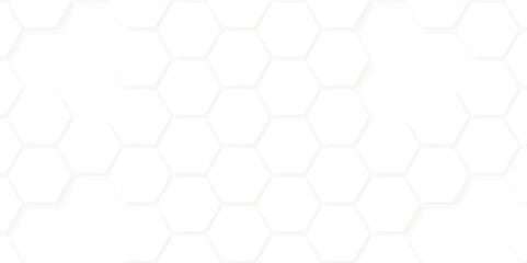 Abstract seamless honeycomb hexagon background. Geometric texture white gray pattern design.
