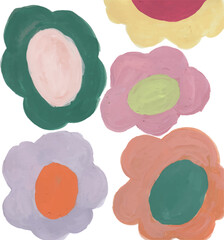 Playful Flower Painting hand drawn watercolor art