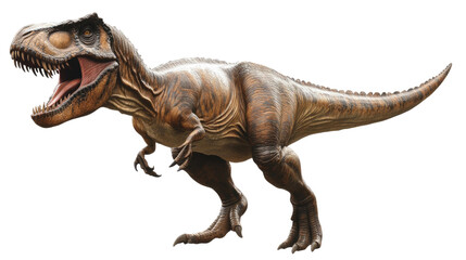 Tyrannosaurus Rex: A fearsome Tyrannosaurus Rex, a majestic apex predator of the late Cretaceous period, stands poised, its powerful jaws agape in a dramatic display of prehistoric power. 