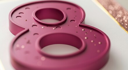 Elegant magenta number 8 design with sparkling details for celebrations