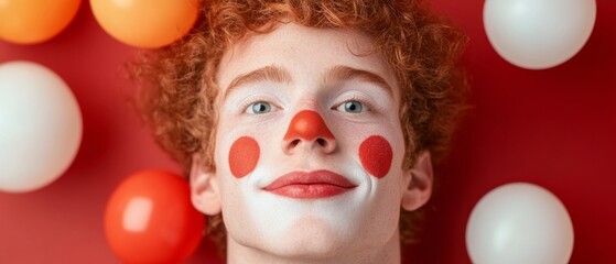 Joyful Purim Carnival Vibrant Clown Aesthetic with Textured Balloons - Spring Costume Design for Seasonal Marketing and Event Planning in Creative Industries