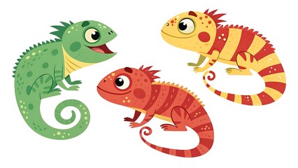 Fototapeta premium Cute cartoon reptiles