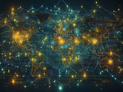 Global network connection visualization.
