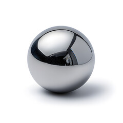 3d Glossy Titanium Sphere Ball isolated on white background. Metallic Sphere