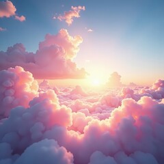 Muestras de luz suave se deslizan entre nubes blancas, soft light, sky