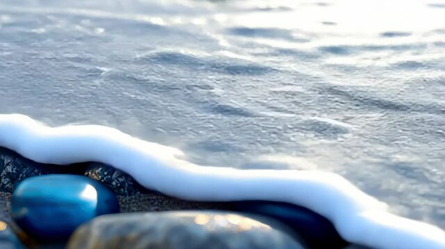 Beautiful stones on the seashore. Generated by ai. Nature.