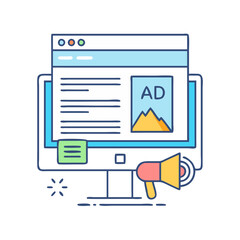 ad placement icon, ad placement vector illustration-simple illustration of ad placement, perfect for ad placement logos and icons