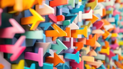 Abstract Colorful Directional Arrows Background Indicating Choices