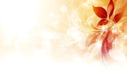 Abstract Orange and White Floral Design