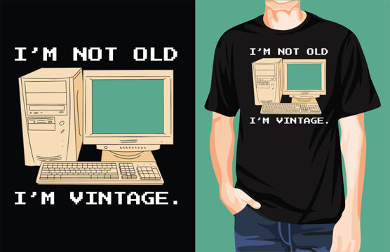 Vintage Computer t-shirt design unique idea