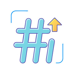 Obraz premium trending hashtags icon, trending hashtags vector illustration-simple illustration of trending hashtags, perfect for trending hashtags logos and icons